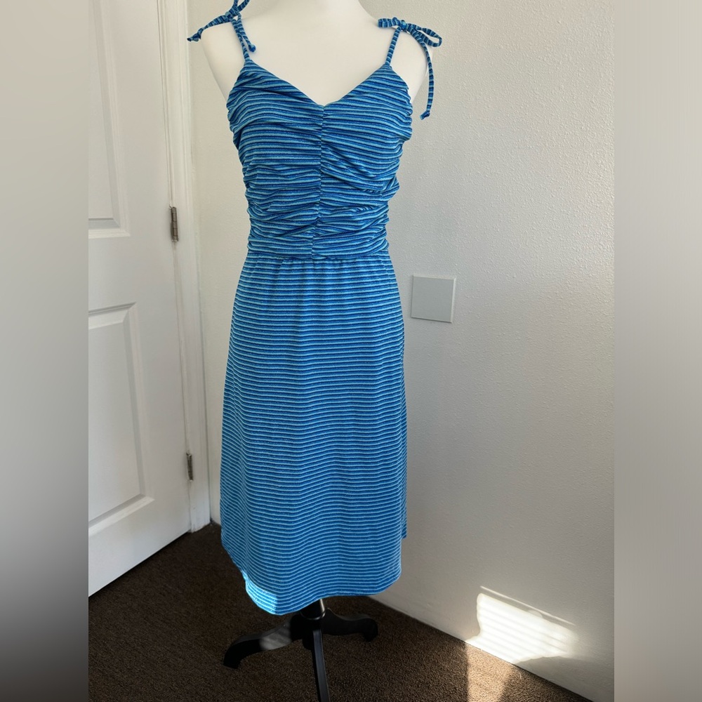 Forever 21 Striped Blue Dress-Size Medium